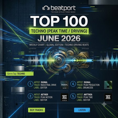 Various Artists – Beatport Top 100 Techno (Peak Time / Driving) June 2026  — Techno Mega-Compilation 2026